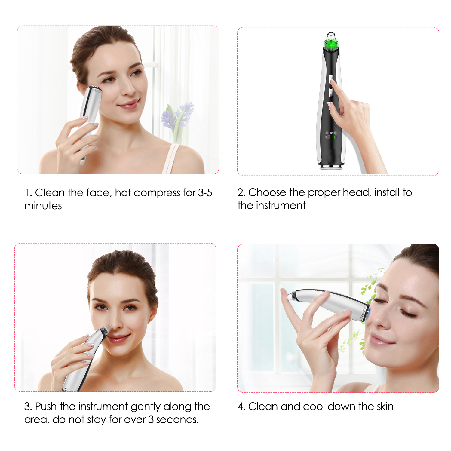 Blackhead Remover Vacuum Nose Face Pore Acne Whitehead Electric Cleaner Machine