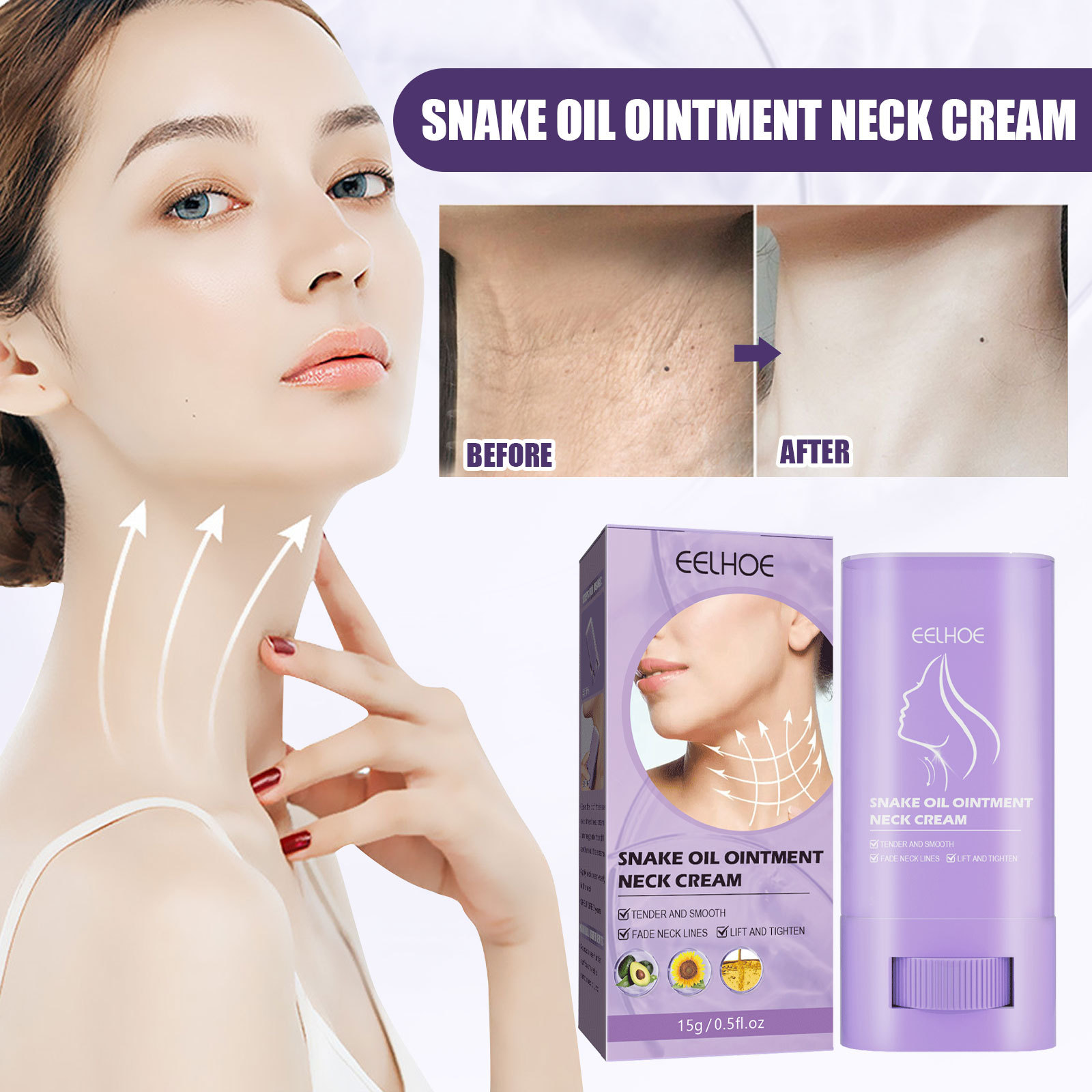 Snake Oil Ointment Neck Cream Anti Wrinkle MoisturizerBalm Lightening Smoothing Tightening Smoothing Whitening Hydrating Face Skin Lifting