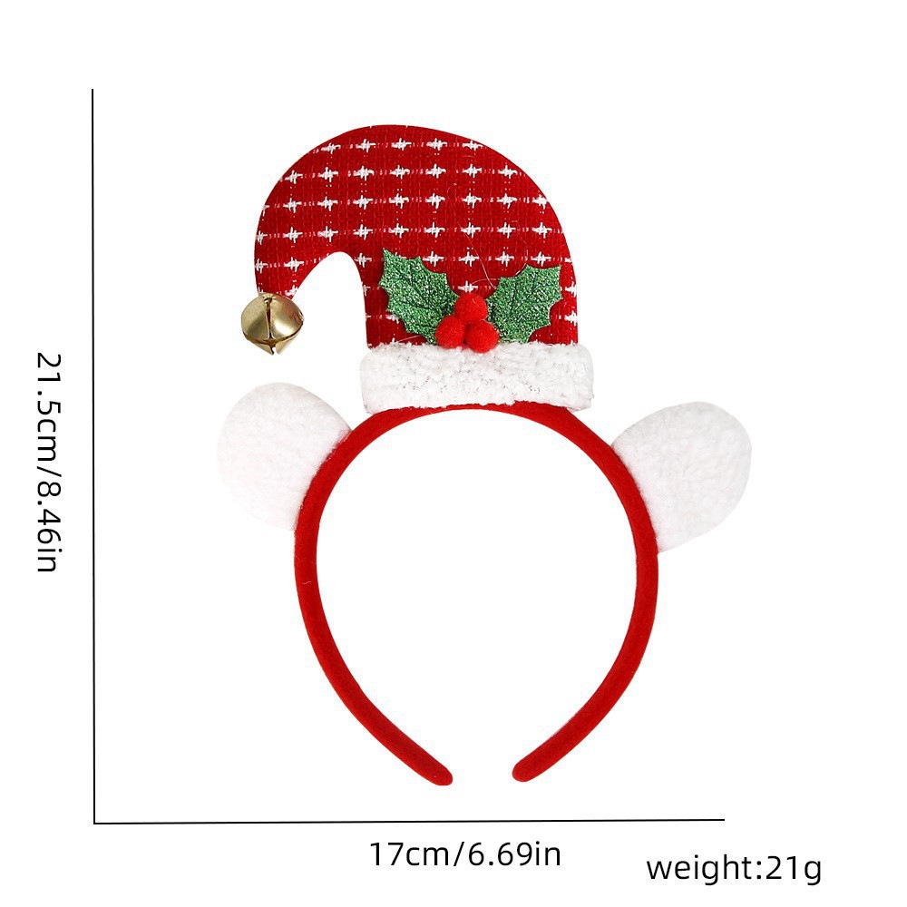 (A) 5 PCS Christmas Headbands Reindeer Antler Xmas Tree Head Hat Toppers Costume Headbands for Christmas Holiday Parties Annual Holiday Photos Booth