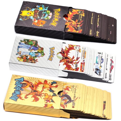 Pokemon Card Battle Trainer Collection Cards Toys Include 55PCS Gold Cards 55PCS Silver Cards 55PCS Black Cards