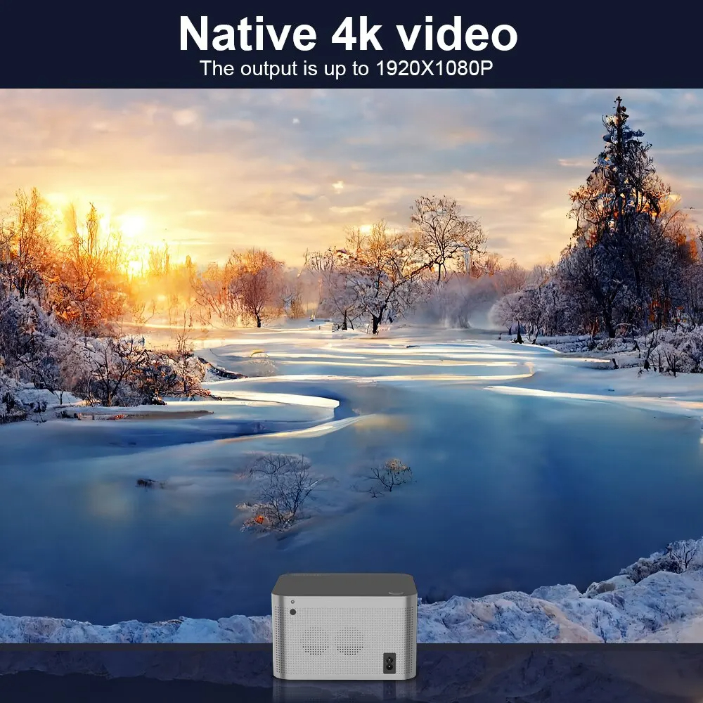 Projector Android 11 Real 4K 1920*1080P Wifi6 580ANSI Allwinner 32G Voice Control BT5.0 Home Cinema