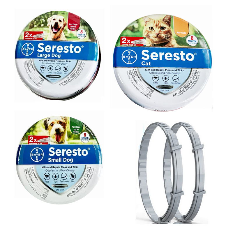 (For Cat 38cm) 2PCS Adjustable Pet Anti Flea Tick Neck Collar For Dogs & Cats Seresto Collar