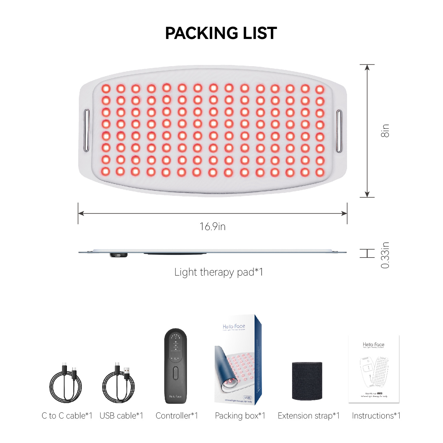 (Grey) LED Red Light Near Infrared Therapy Mask LED Light Machine Honeycomb Matrix Anti-scalding Light Source Wireless