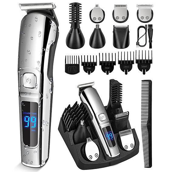Beard Trimmer for Men Electric Razor Hair Trimmer Cordless Hair Clippers Shavers Grooming Kit for Nose Mustache Body Facial Gifts for Husband Father