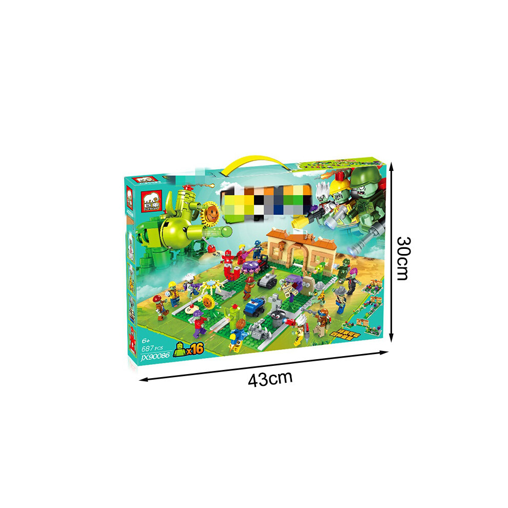 Plants Vs Zombies Interactive Boxed Building Block Figures Toy Kids Gift