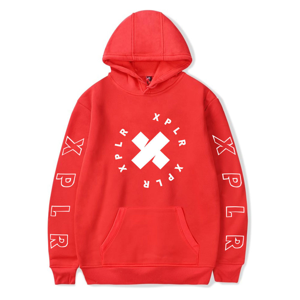 (XS) Sam and Colby XPLR Merch Hoodie Unisex Printed Long Sleeve Tops Men Women Hoodie Fashion Sweatshirt Streetwear Clothes