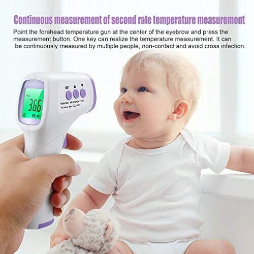 Front Thermometer Non Contact Portable Infrared Thermometer Accurate Instant Readings Suitable for Children Adults Food etc Purple