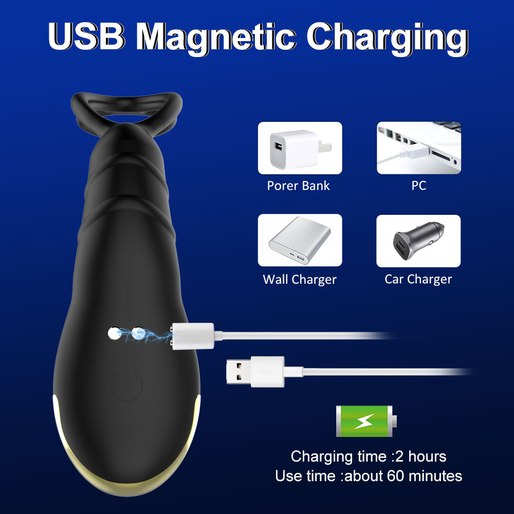Anal Toys Cock Ring Male Sex Toys for Men Thrusting Prostate Massager Anal Plug Vibrator Stimulator Delay Ejaculation Lock Ring Anal Butt Plug Dildos
