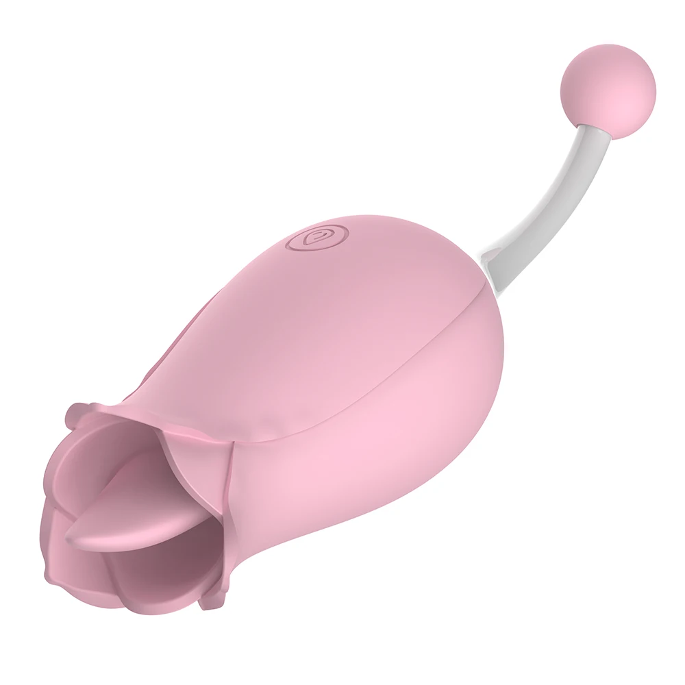 (Pink) Vibrator Female Pussy Clitoris Massager G-spot Stimulator Masturbator Couples Erotic Sex Toys Women Tongue Licking Vibrators Dual Head Rose Shape