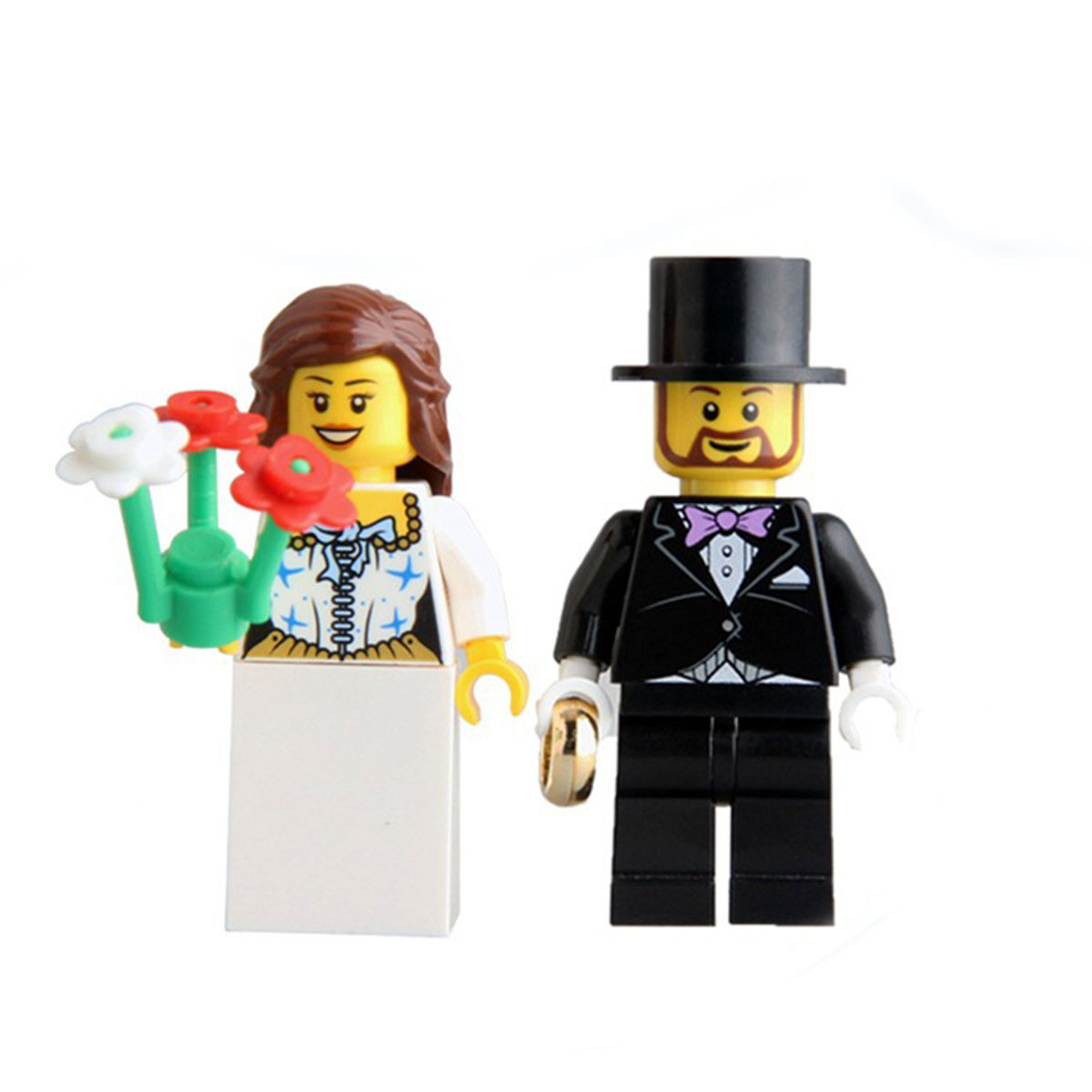 20 set/40pcs Bride and Groom Building Blocks Wedding Figures Wedding Dress Suit Toys
