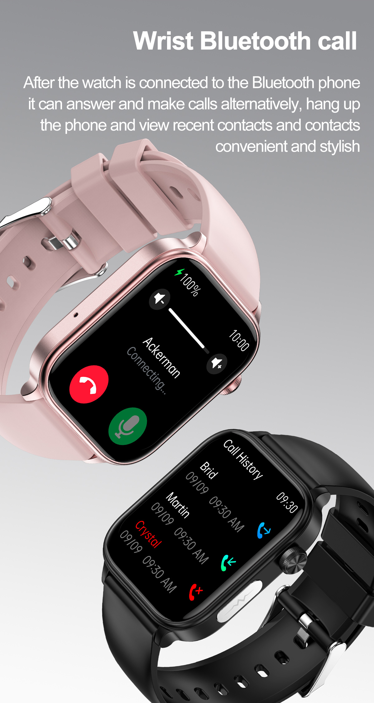 (Pink) Medical Grade ECG Smart Watch with Noninvasive Blood Glucose, Uric Acid and Lipid Monitoring, Blood Pressure, HRV, IP68 Waterproof