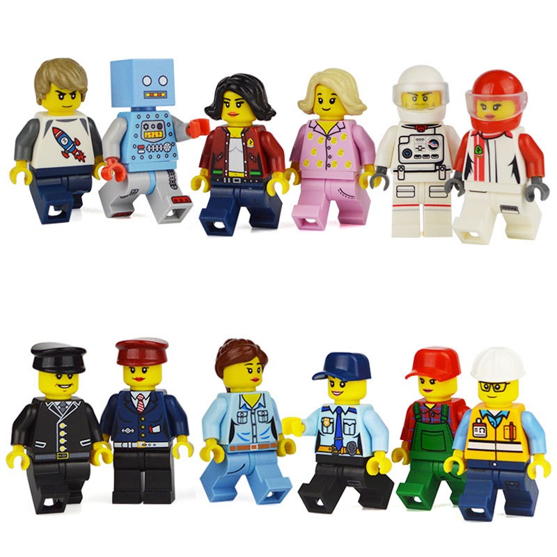 (Style B) Different Professions Building Block Toys Scientists Astronauts Workers Police Officers Firefighters Figures for Boys Girls