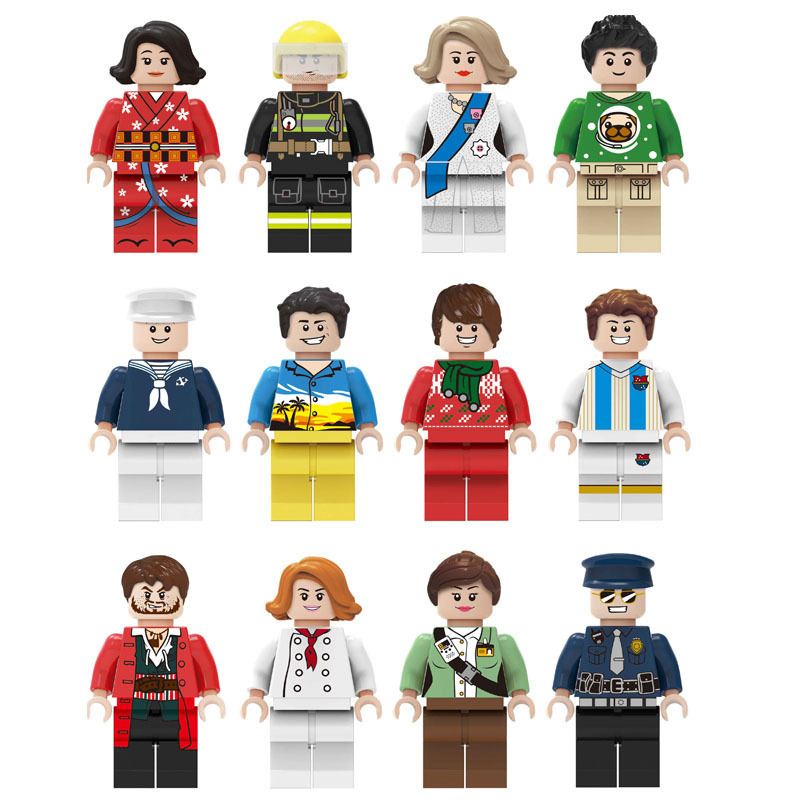 (Style B) Different Professions Building Block Toys Scientists Astronauts Workers Police Officers Firefighters Figures for Boys Girls