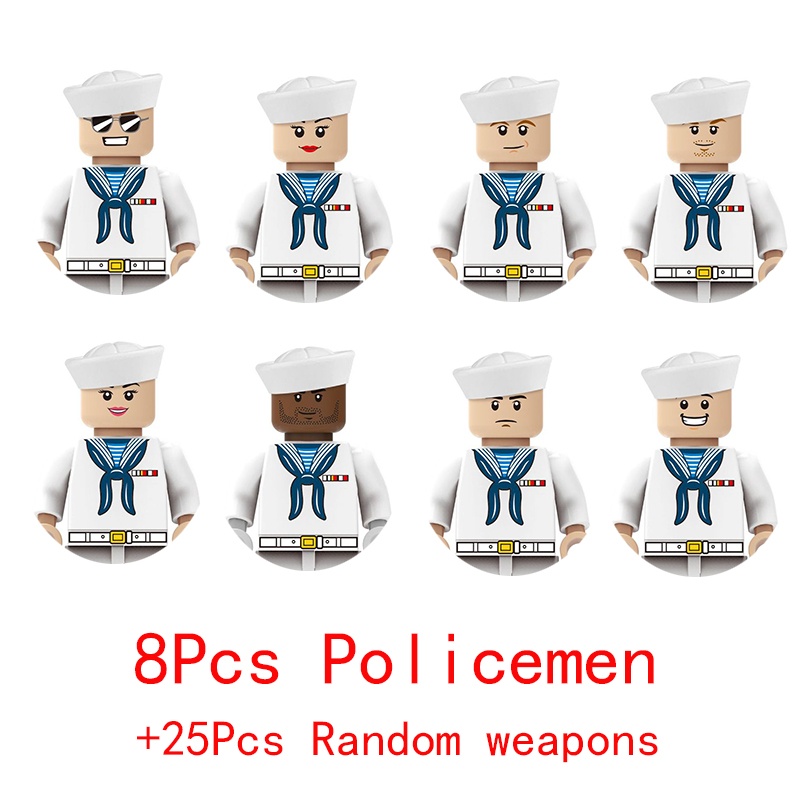 (Police F) Military Special Forces Commandos Police SWAT Model Weapons Guns Gangster Soldier Building Block Toy