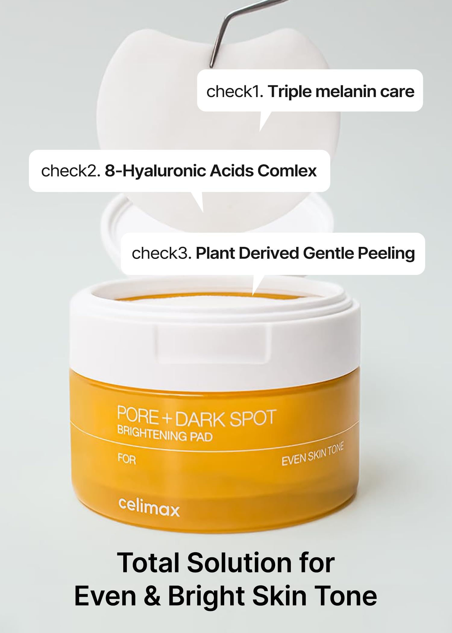 celimax Exfoliating Pads for Pore and Dark Spots Exfoliating Pads for Enlarged Pores with Hyaluronic Acid