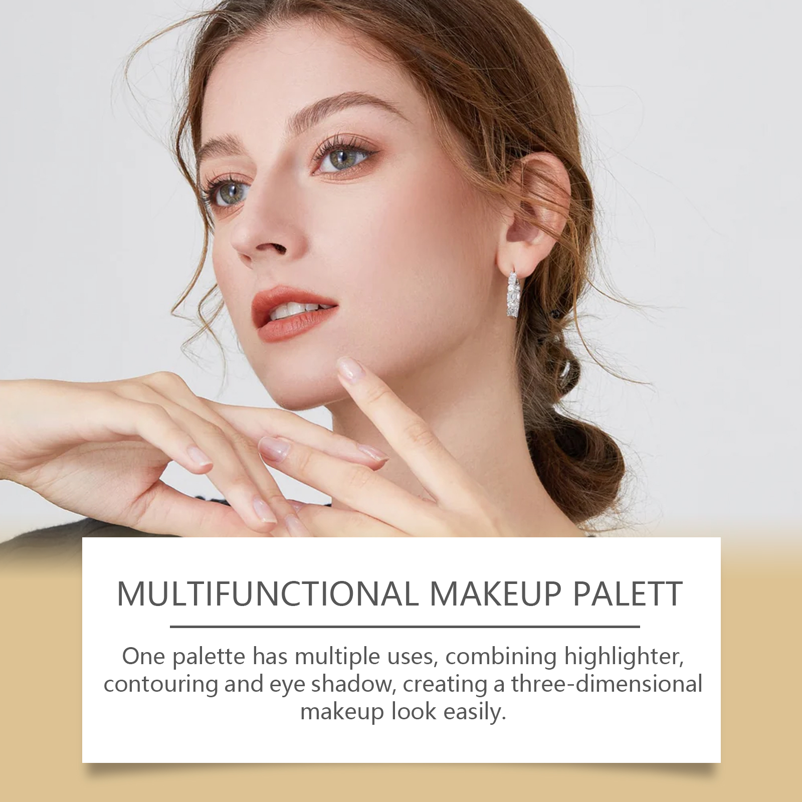 Gilded Synthetic Makeup Palette Eye Shadow Contour Blush Highlight Under Eye Bright Multi Function All Purpose Cosmetic Tray