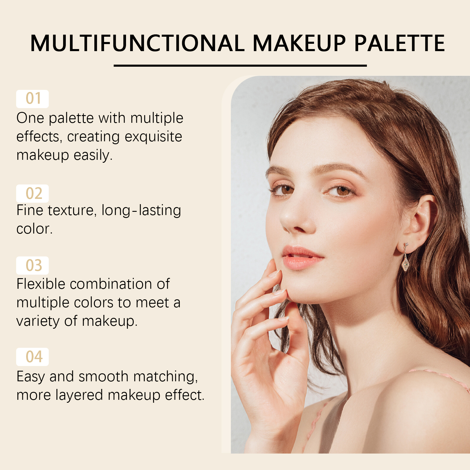 Gilded Synthetic Makeup Palette Eye Shadow Contour Blush Highlight Under Eye Bright Multi Function All Purpose Cosmetic Tray