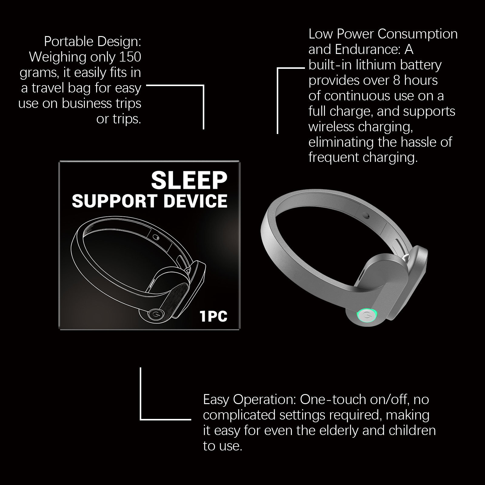 Sleep Care Device Comfort Gentle Convenient Daily Relax Body Mind Nighttime Sleep Protection Supplies