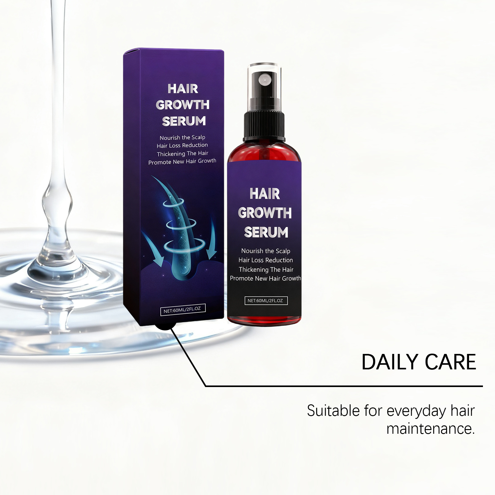 Rosemary Hair Essence Spray Shiny Hydrated Soft Fluffy Plump No Rinse Nutrient Hair Care Liquid Treatment