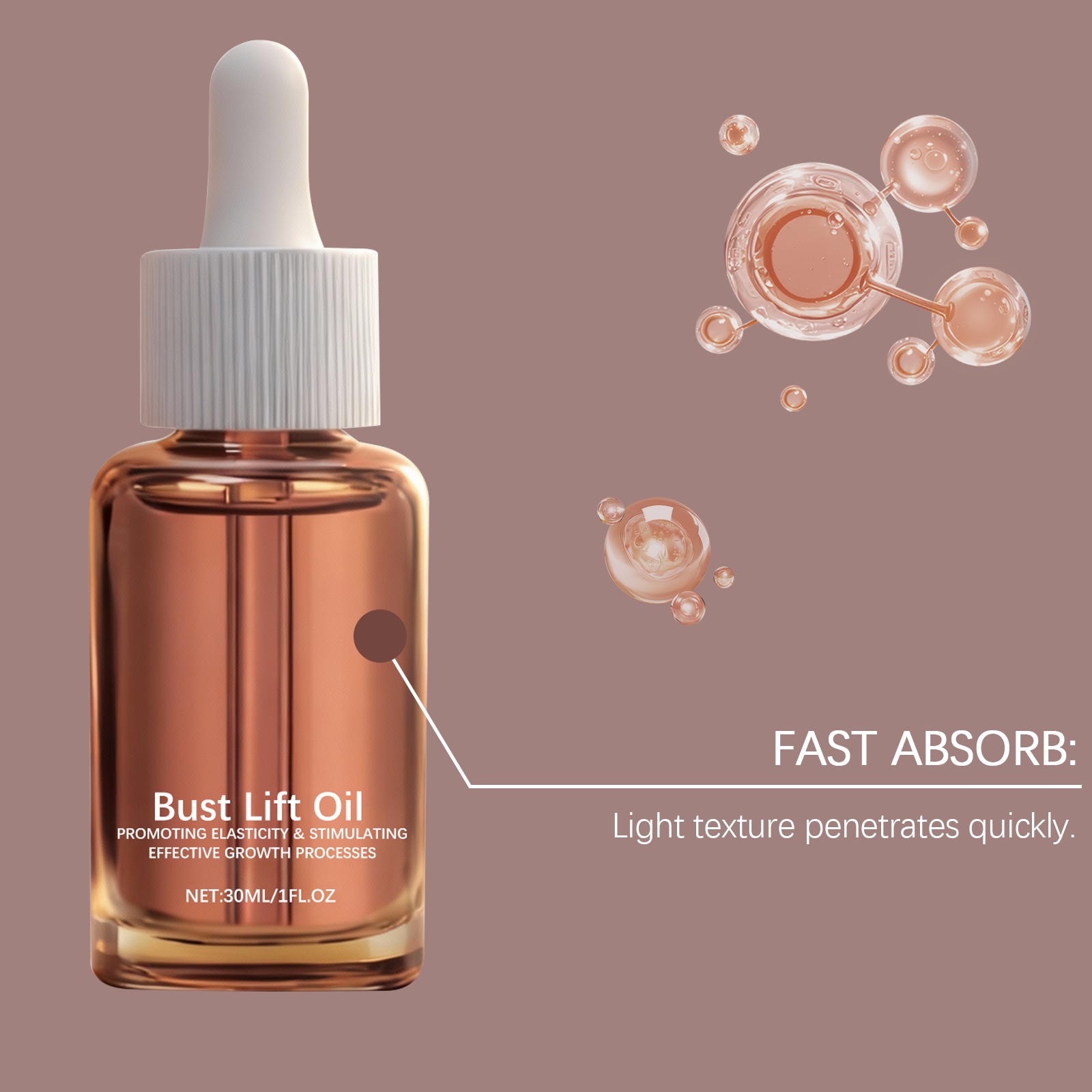 Breast Care Essential Oil Mild Care Plump Elastic Nourish Hydrate Refreshing Non Sticky Breast Massage