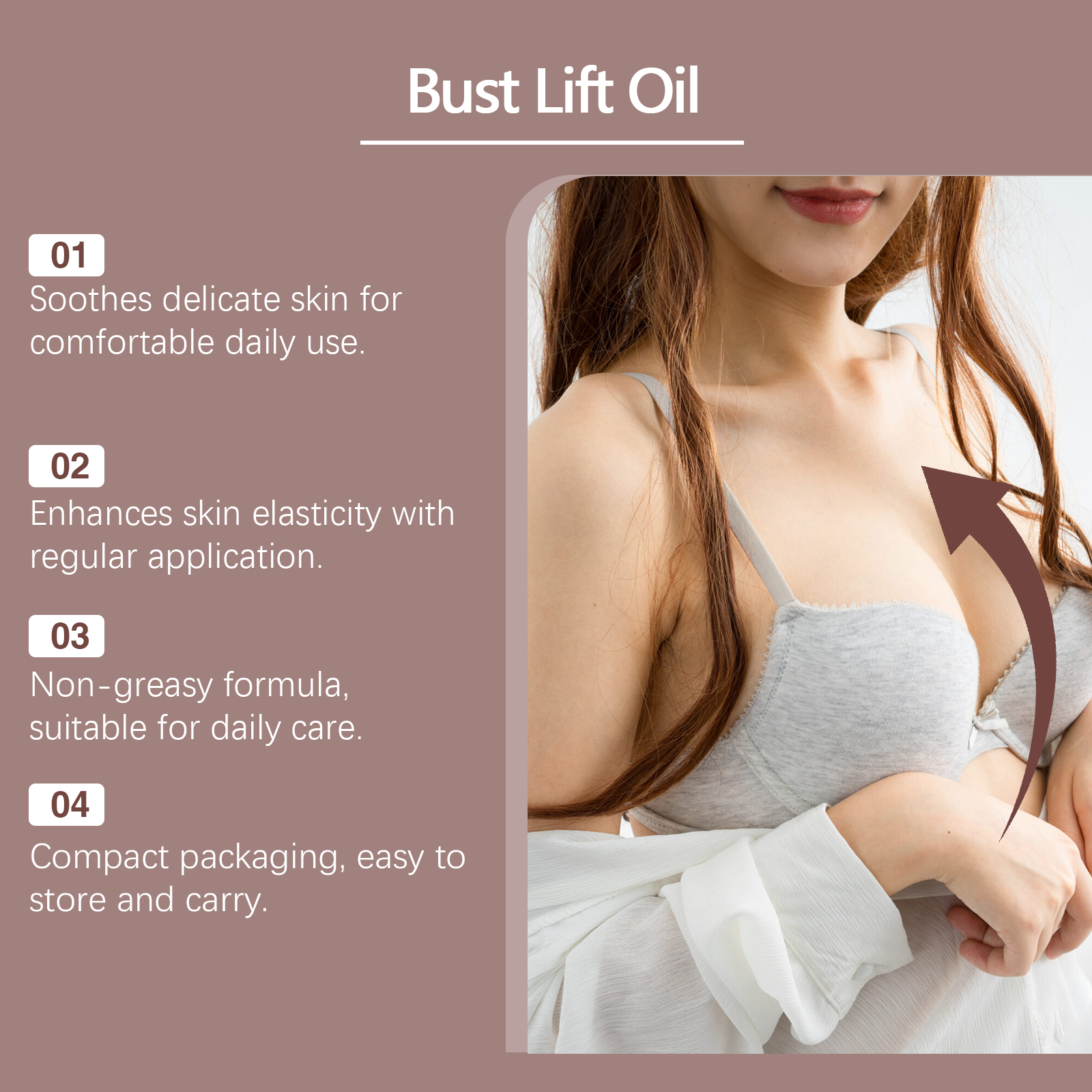 Breast Care Essential Oil Mild Care Plump Elastic Nourish Hydrate Refreshing Non Sticky Breast Massage
