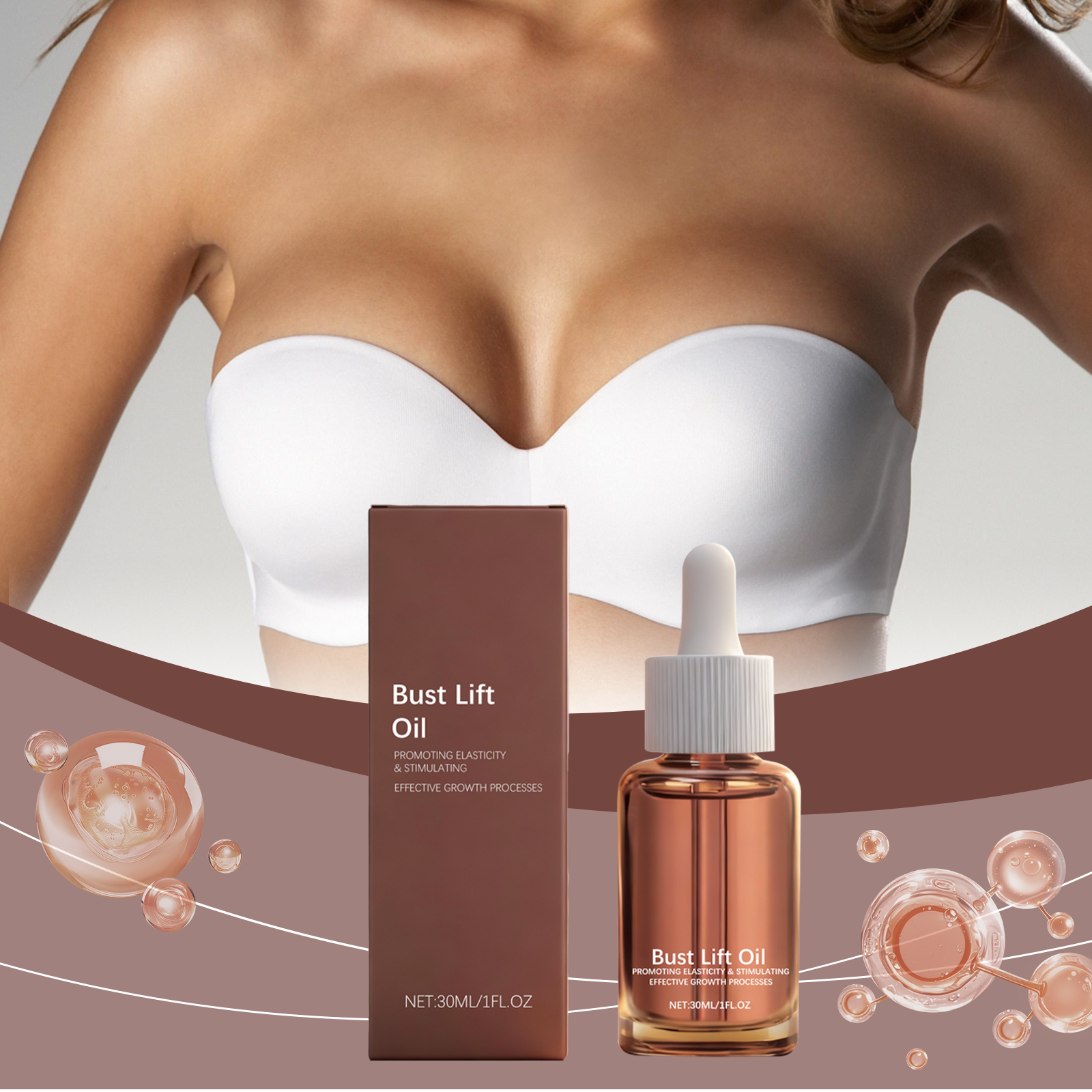 Breast Care Essential Oil Mild Care Plump Elastic Nourish Hydrate Refreshing Non Sticky Breast Massage