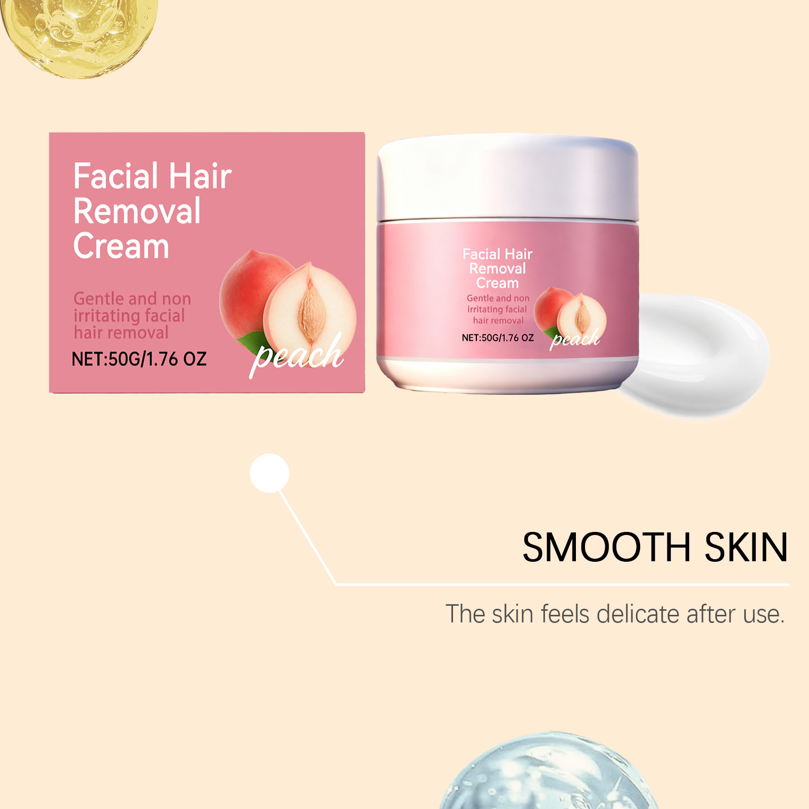 Facial Hair Removal Cream Mild Moisturizing Convenient Smooth Cleansing Care Lip Face Skin