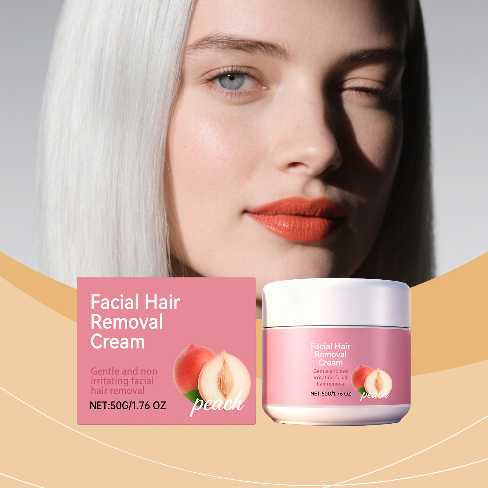 Facial Hair Removal Cream Mild Moisturizing Convenient Smooth Cleansing Care Lip Face Skin