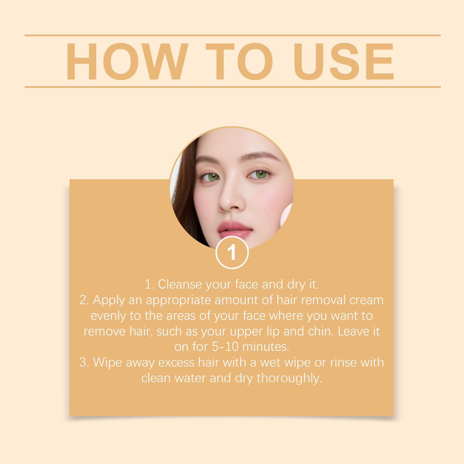Facial Hair Removal Cream Mild Moisturizing Convenient Smooth Cleansing Care Lip Face Skin