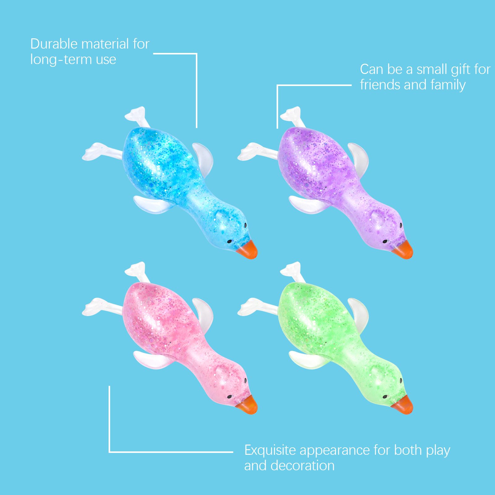 (Pink) Pink Imitation Duck Squeeze Toy Cute Fun Slow Rebound Stress Relief Hand Held Daily Mood Calming Play Item