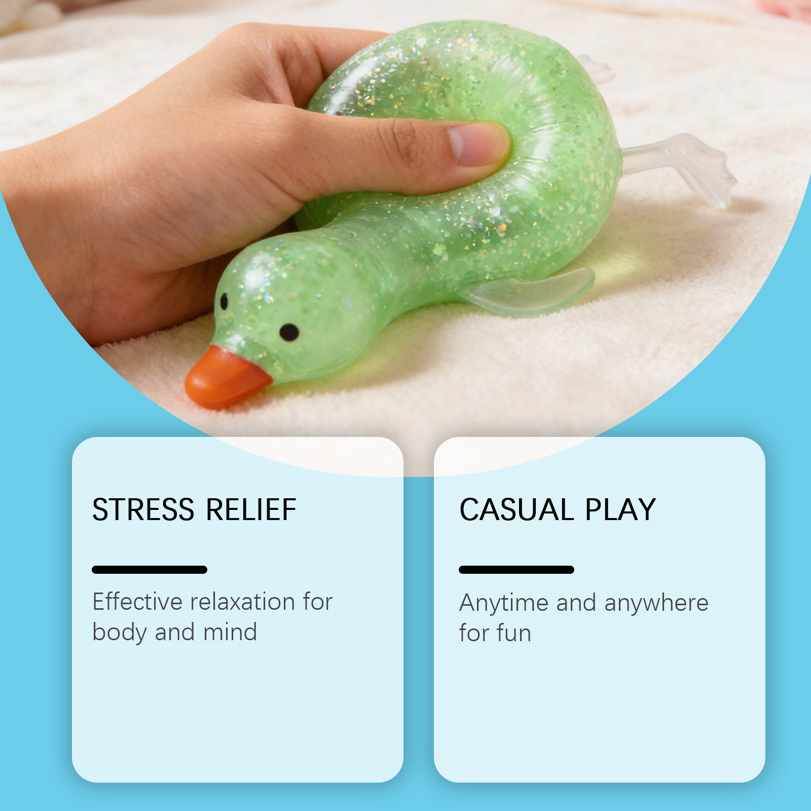 (Pink) Pink Imitation Duck Squeeze Toy Cute Fun Slow Rebound Stress Relief Hand Held Daily Mood Calming Play Item