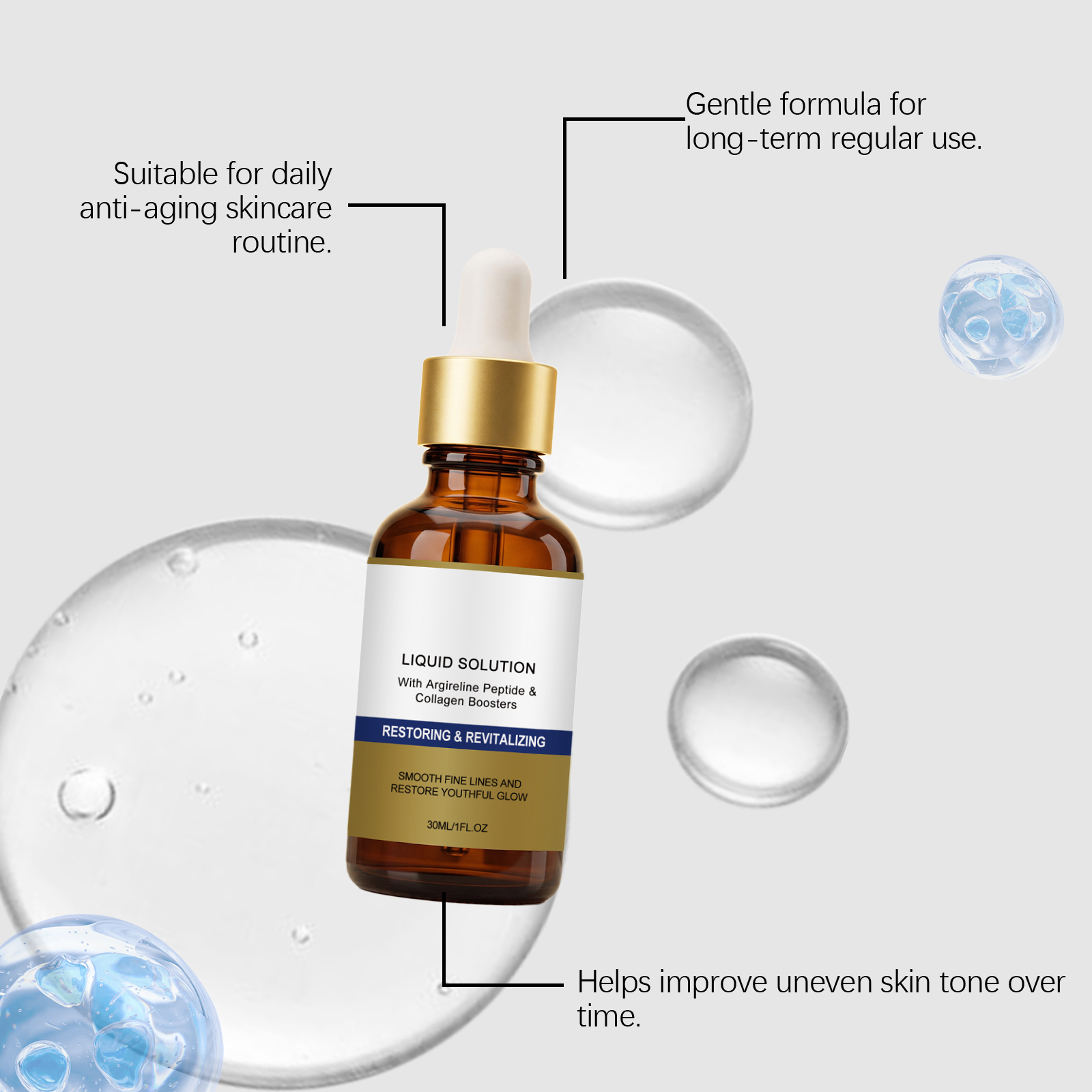 Moisturizing Essence Liquid Plump Hydrating Mild Nourishing Delicate Skin Texture Facial Skin Care Product Deep Gentle Soft Smooth Fresh Daily