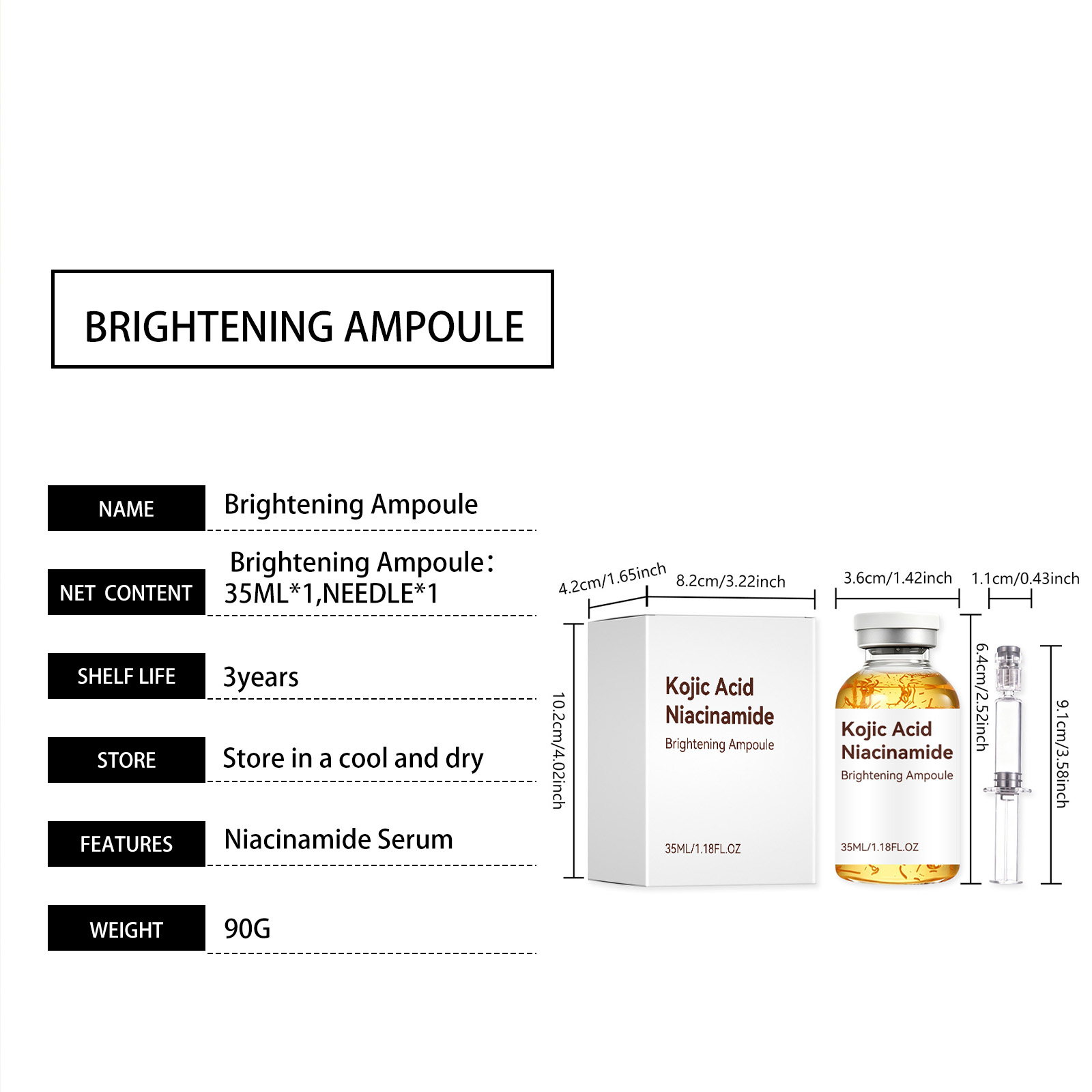 Nicotinamide Essence Liquid Mild Texture Hydrating Refreshing Non Sticky Daily Facial Skin Convenient Care Serum