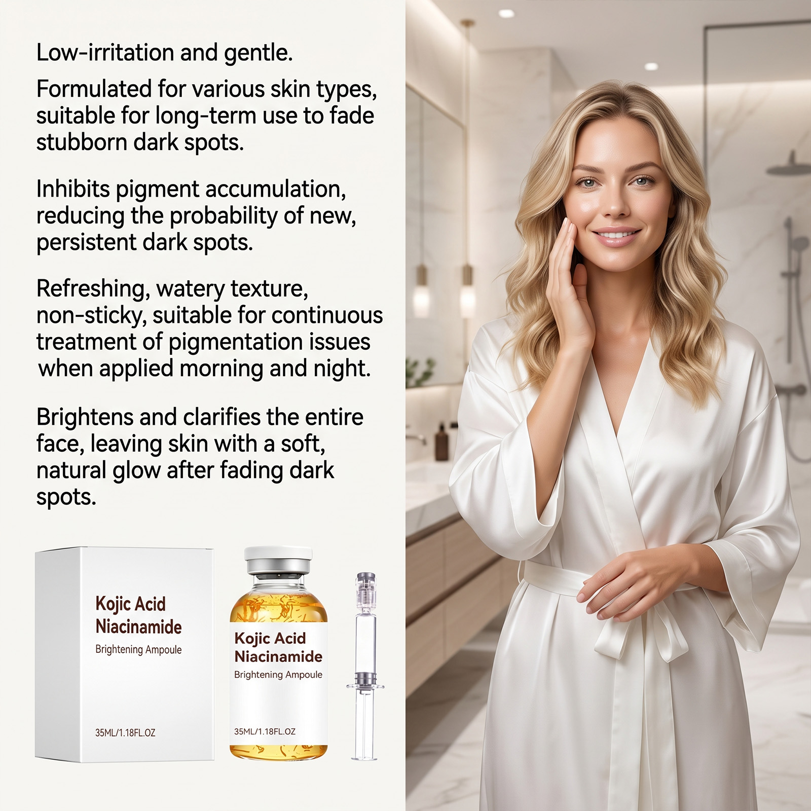 Nicotinamide Essence Liquid Mild Texture Hydrating Refreshing Non Sticky Daily Facial Skin Convenient Care Serum