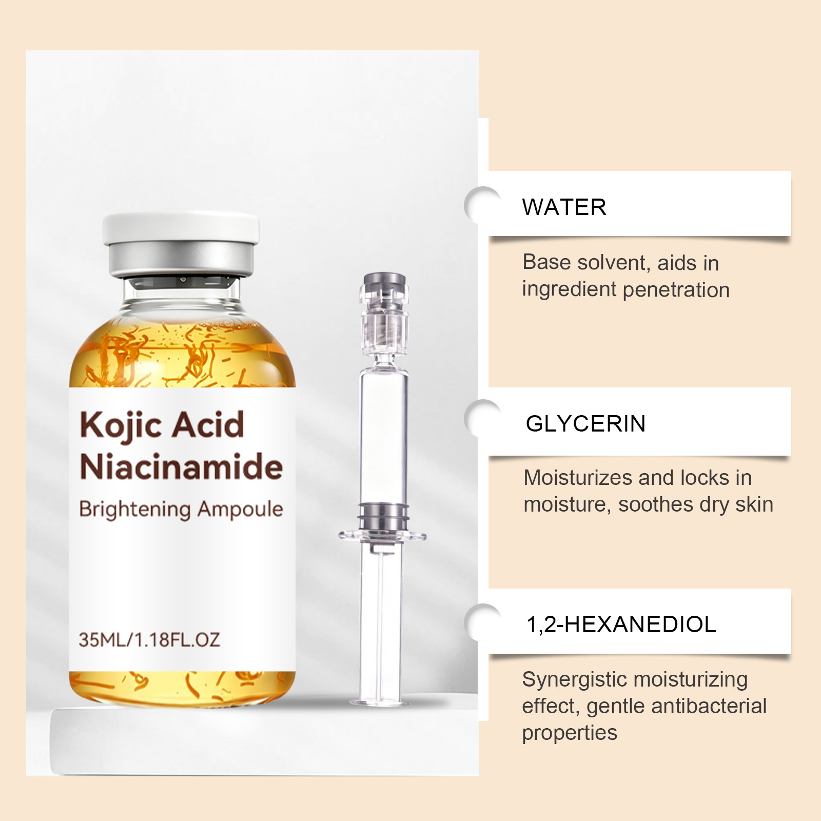 Nicotinamide Essence Liquid Mild Texture Hydrating Refreshing Non Sticky Daily Facial Skin Convenient Care Serum