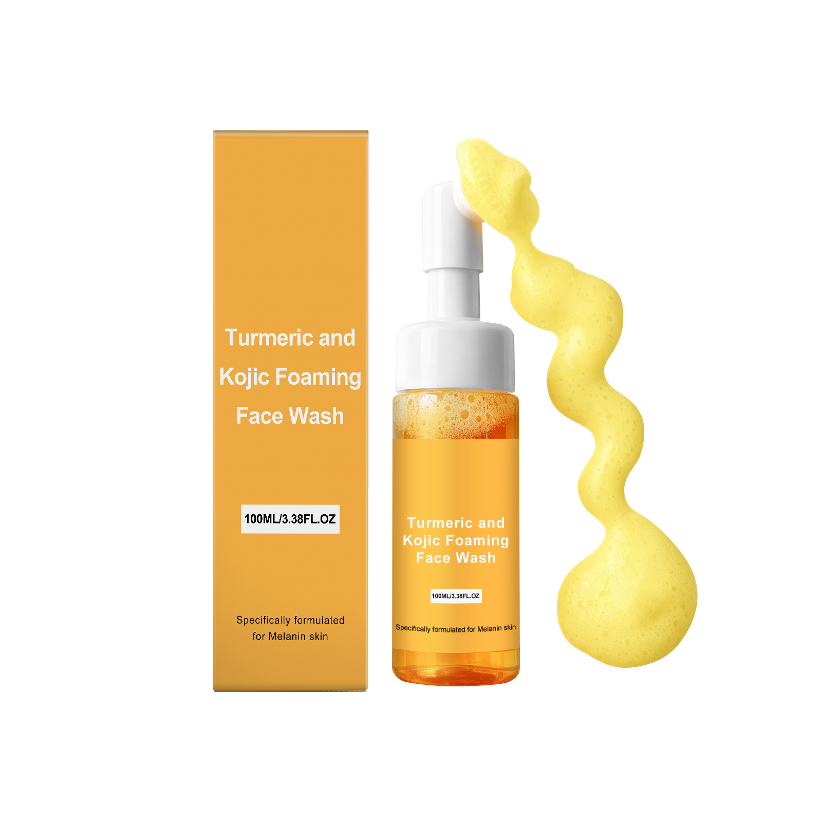 Turmeric Foam Facial Cleanser Dense Bubbles Hydrating Mild Refreshing Oil Control Moisturizing Daily Comfort Skin Care