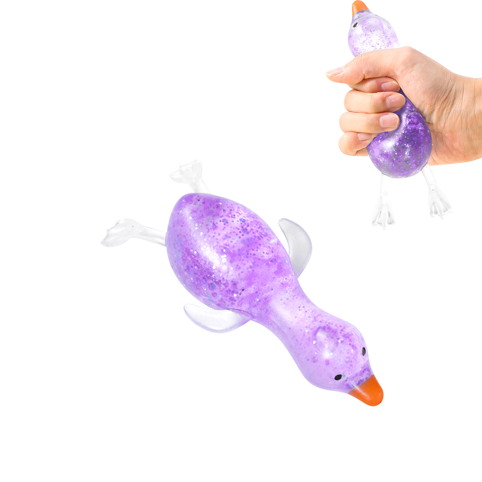 (Pink) Pink Imitation Duck Squeeze Toy Cute Fun Slow Rebound Stress Relief Hand Held Daily Mood Calming Play Item