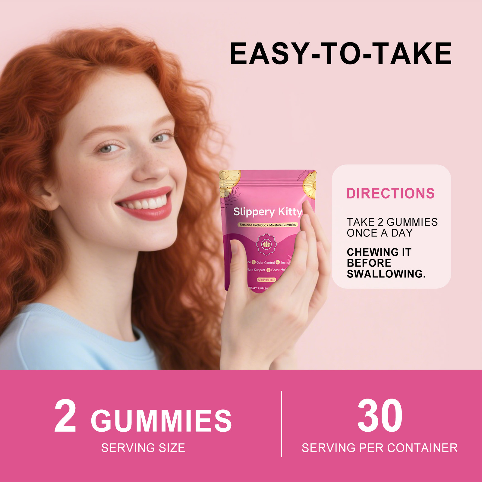Women Probiotic Gummy Mild Care Comfort Nurture Improve Condition Daily Dietary Supplement For Female Body Health Balance Inner Wellness