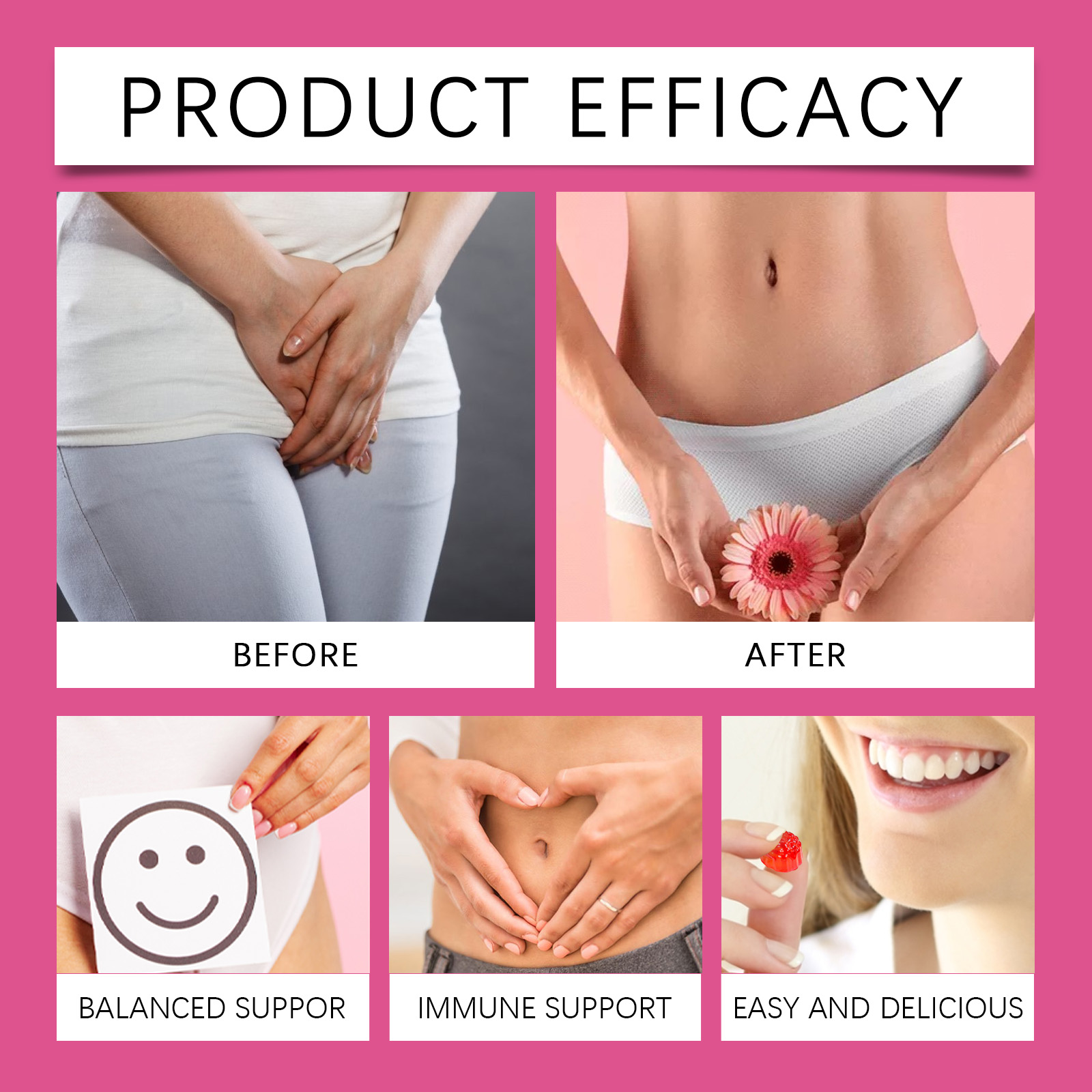 Women Probiotic Gummy Mild Care Comfort Nurture Improve Condition Daily Dietary Supplement For Female Body Health Balance Inner Wellness
