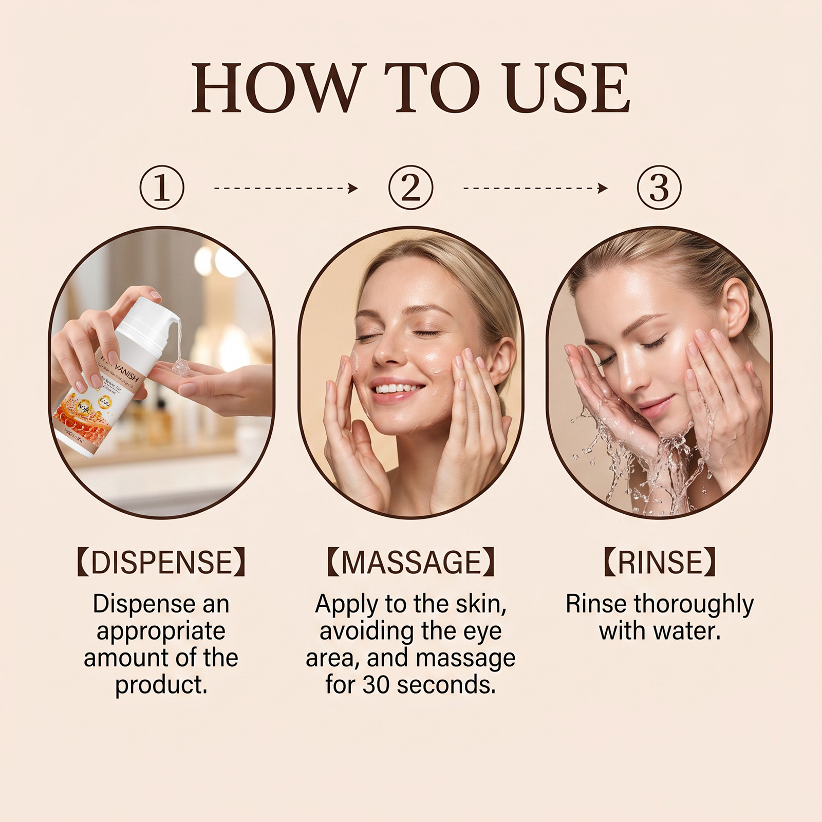 Kojic Acid Exfoliating Gel Daily Mild Cleansing Refreshing Moisturizing Caring Care Facial Body Skin