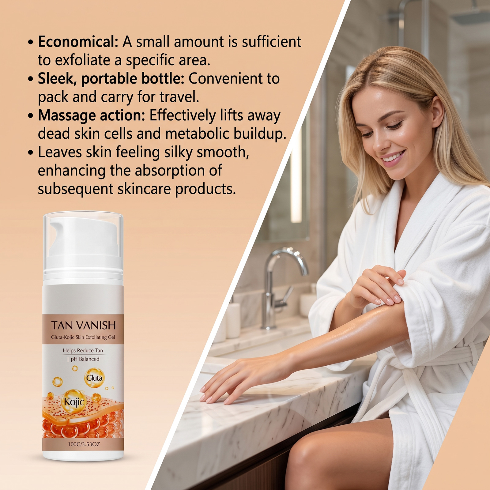 Kojic Acid Exfoliating Gel Daily Mild Cleansing Refreshing Moisturizing Caring Care Facial Body Skin