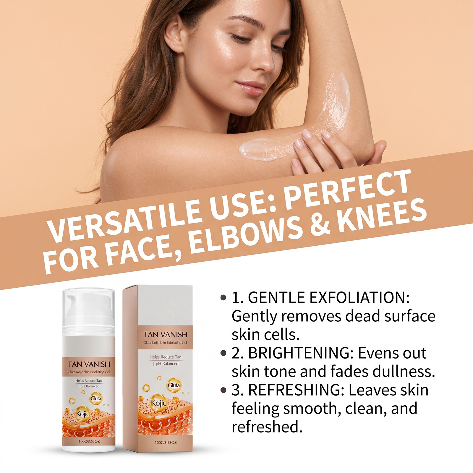 Kojic Acid Exfoliating Gel Daily Mild Cleansing Refreshing Moisturizing Caring Care Facial Body Skin