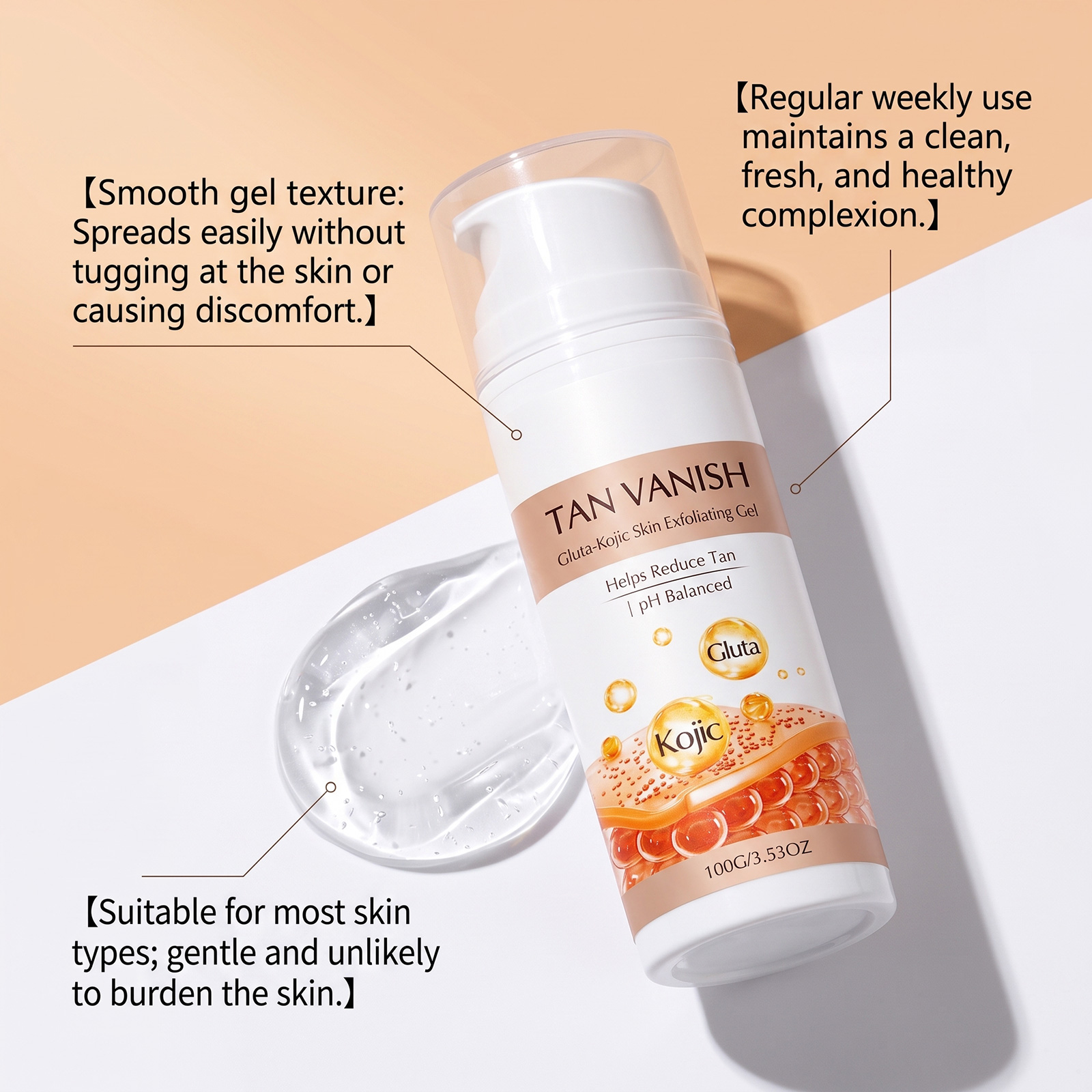 Kojic Acid Exfoliating Gel Daily Mild Cleansing Refreshing Moisturizing Caring Care Facial Body Skin