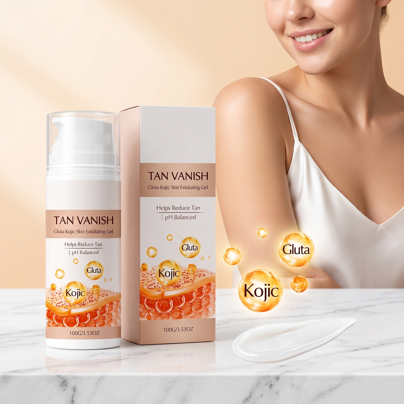 Kojic Acid Exfoliating Gel Daily Mild Cleansing Refreshing Moisturizing Caring Care Facial Body Skin