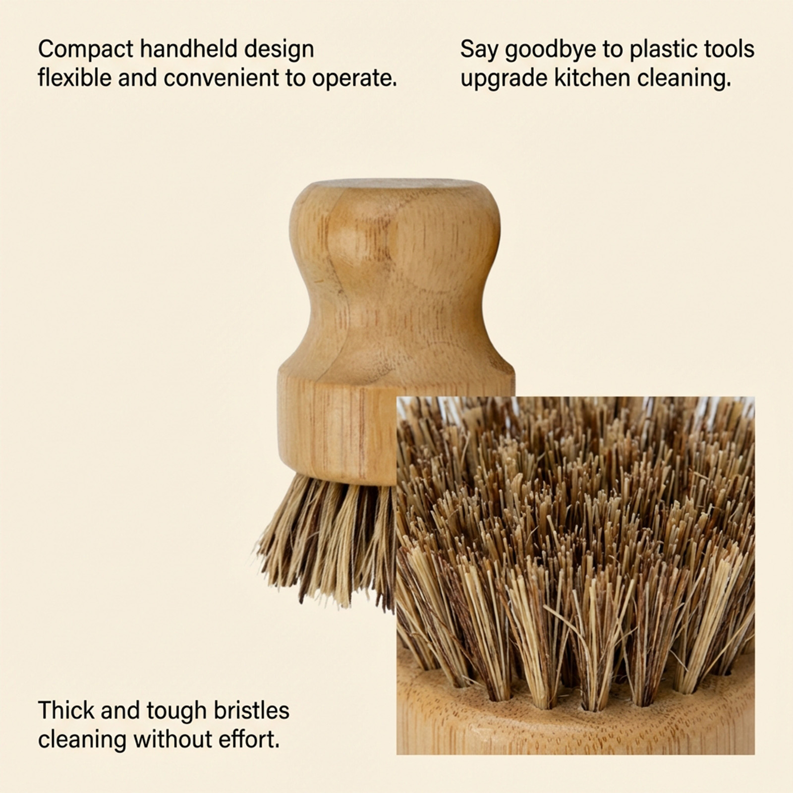Short Handle Pot Brush Kitchen Cleaning Tool Easy To Operate For Pots Bowls Sinks Various Cookwares