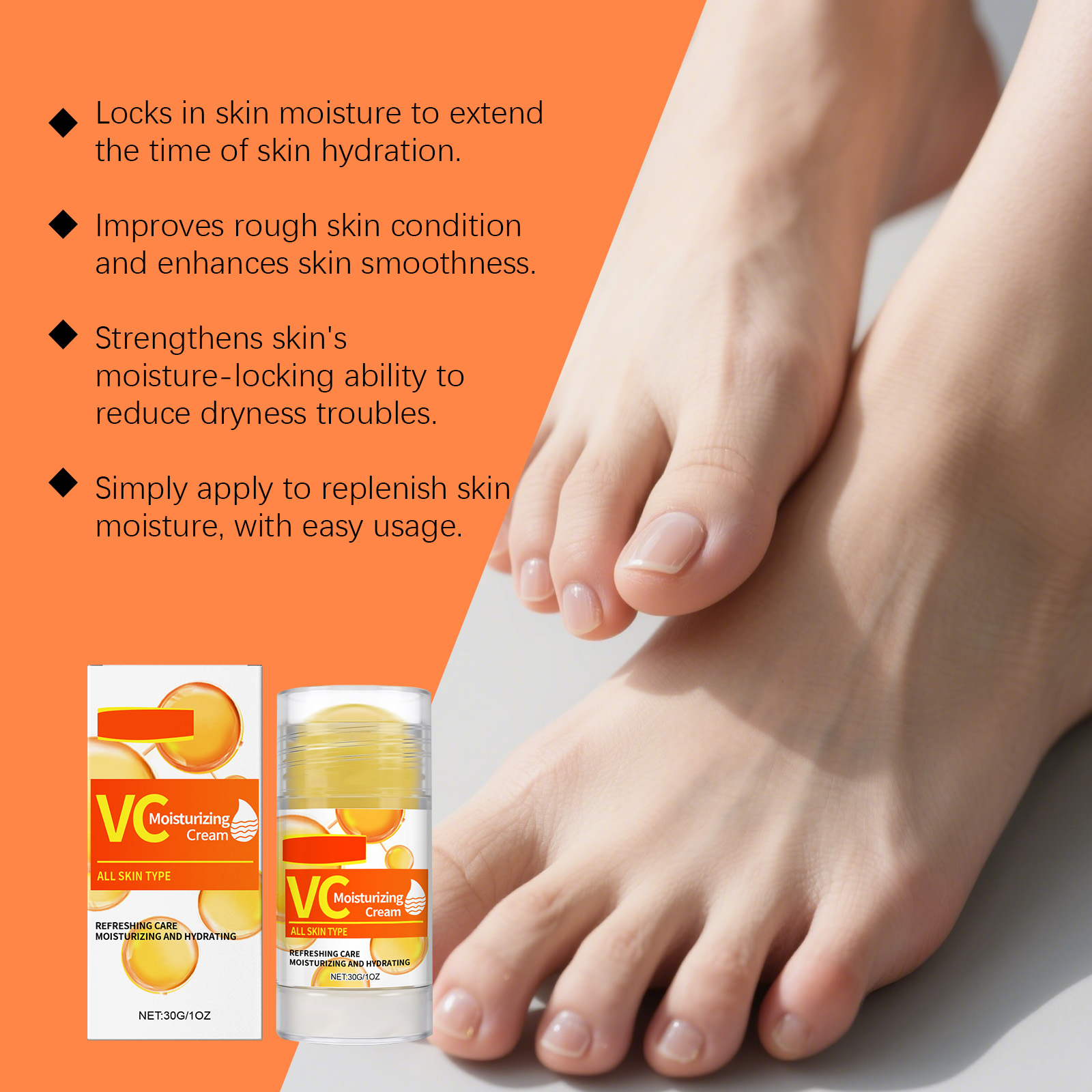 Foot Care Moisturizing Stick Mild Hydrate Soften Portable Easy Apply Daily Foot Skin Care