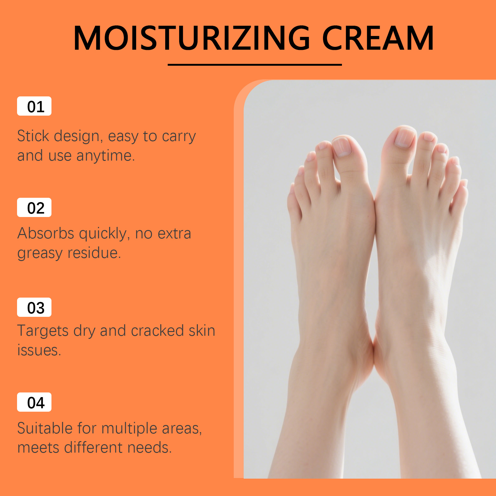 Foot Care Moisturizing Stick Mild Hydrate Soften Portable Easy Apply Daily Foot Skin Care