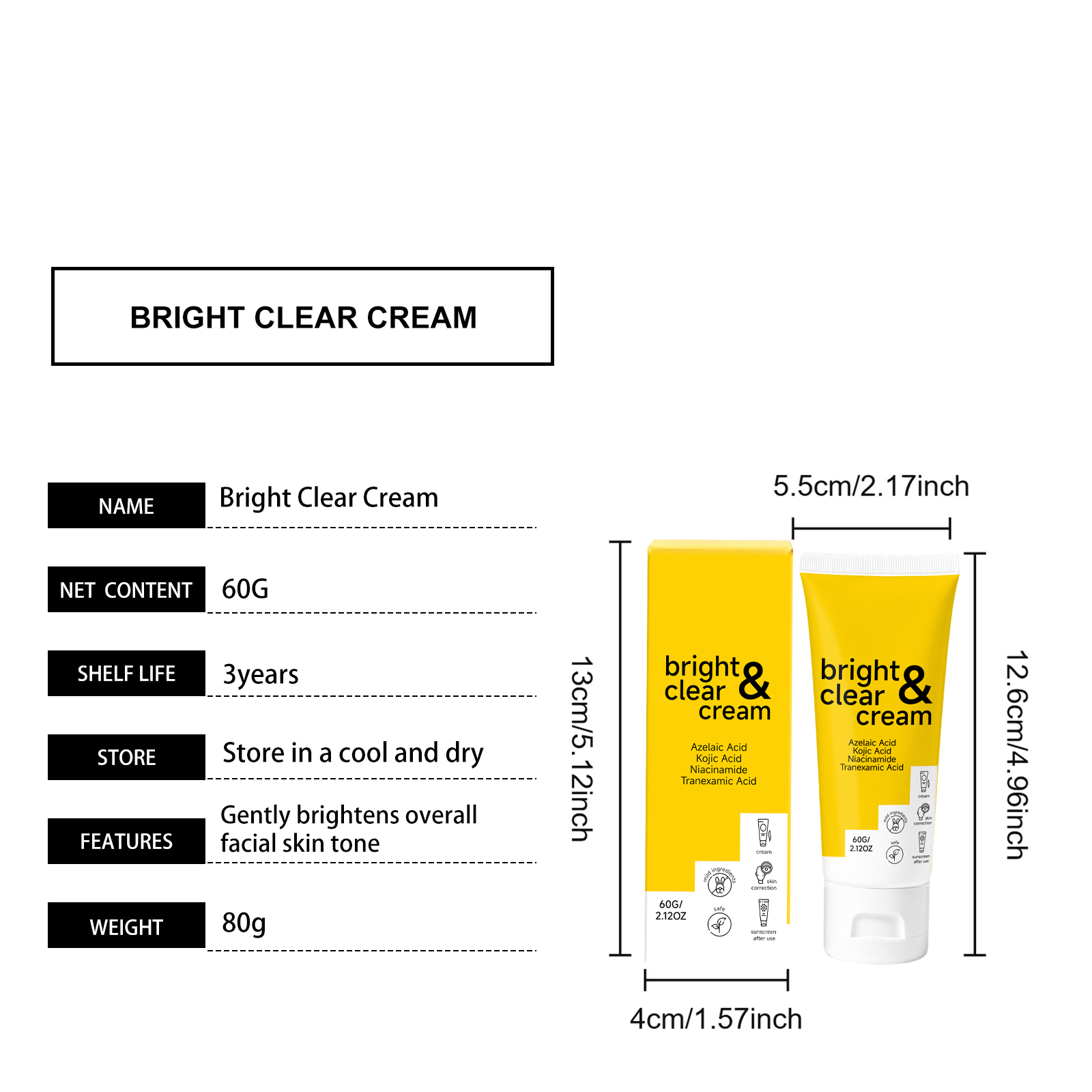 Moisturizing Brightening Cream Dense Texture Hydrate Refreshing Translucent Glow Facial Skin Care Lotion