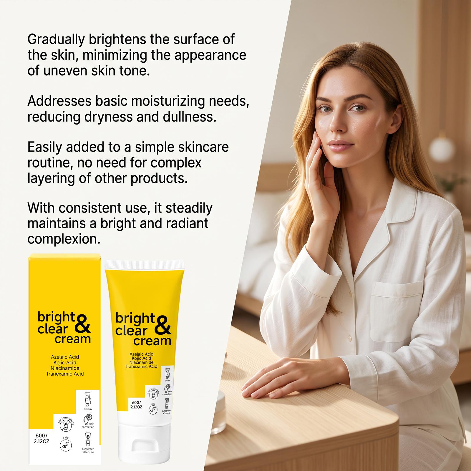 Moisturizing Brightening Cream Dense Texture Hydrate Refreshing Translucent Glow Facial Skin Care Lotion