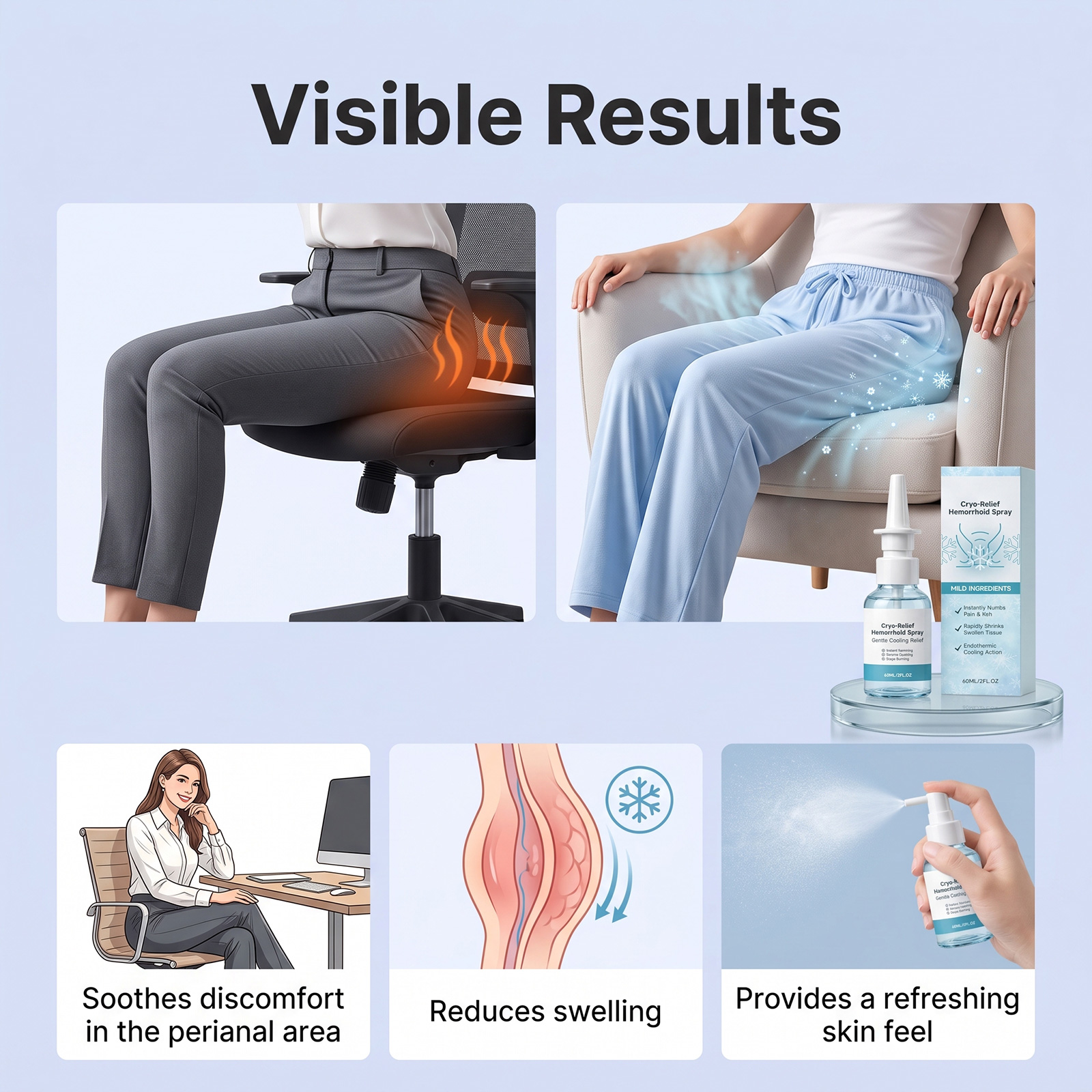 Cooling Comfort Spray Light Texture Mild Care Soft Skin Hydrating Moisturizing Body Daily Care
